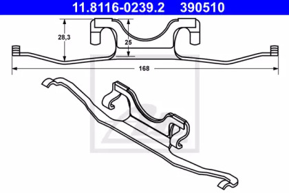 (1 шт) Прижимна пластинка переднього суппорта BMW E39 96-03 11811602392 ate