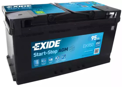 Акумулятор Exide Start-Stop AGM (353×175×190), 95Ач, 850А, R+ ek950 exide