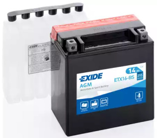 Стартерна батарея (акумулятор) etx16bs exide
