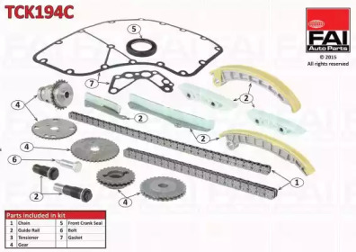 Комплект ланцюга приводу розподільного вала tck194c faiautoparts
