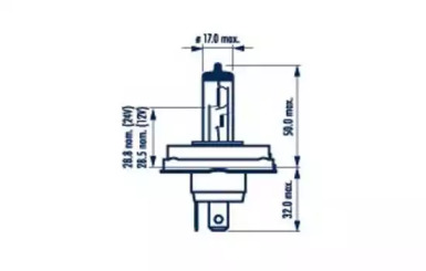 Лампа R2 12V 45/40W P 45t (на наші авто ) 48121 narva