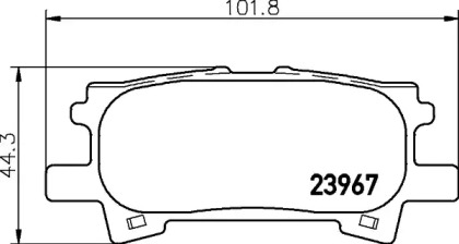 Колодки тормозные дисковые задние Lexus 300, 400h, 450h (06-08) (NP1028) NISSHINBO np1028 nisshinbo