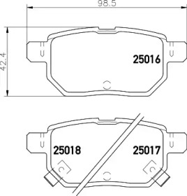 Колодки тормозные дисковые задние Toyota Auris, Yaris 1.3, 1.4, 1.6 (06-) (NP1071) NISSHINBO np1071 nisshinbo