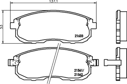 Колодки тормозные дисковые передние Nissan Tiida/Suzuki SX-4 1.5, 1.6, 1.8 (06-) (NP2002) NISSHINBO np2002 nisshinbo