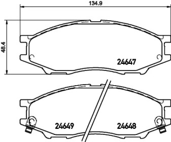 Колодки тормозные дисковые передние Nissan Almera Classic 1.6 (06-) (NP2038) NISSHINBO np2038 nisshinbo