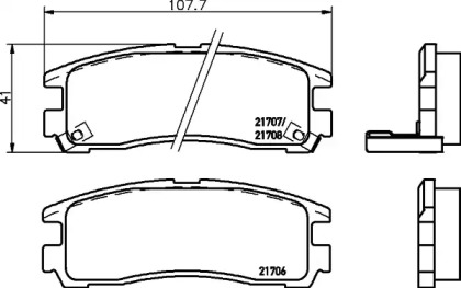 Колодки тормозные дисковые задние Mitsubishi Galant 1.8, 2.0 (96-04) (NP3013) NISSHINBO np3013 nisshinbo