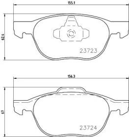 Колодки тормозные дисковые передние Mazda 3, 5 1.4, 1.6 1.8, 2.0 (06-) (NP5006) NISSHINBO np5006 nisshinbo