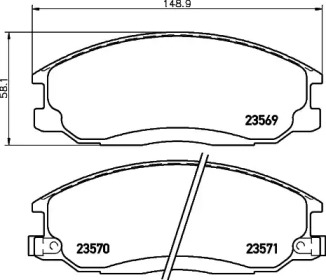 Колодки тормозные дисковые передние Hyundai Santa Fe 01-06)/Ssang Yong Actyon, Kyron, Rexton 2.0, 2.4, 2.7 (05-) (NP6007) NISSHINBO np6007 nisshinbo