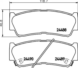 Колодки тормозные дисковые задние Hyundai Santa Fe 2.2, 2.4, 2.7 (06-) (NP6011) NISSHINBO np6011 nisshinbo