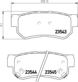 Колодки тормозные дисковые задние Ssang Yong Kyron, Rexton 2.0, 2.7, 3.2 (02-) (NP6014) NISSHINBO np6014 nisshinbo