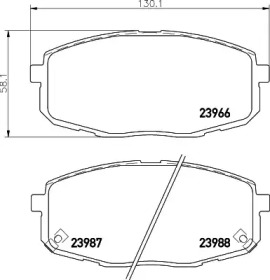 Колодки тормозные дисковые передние Hyundai i30/Kia Ceed 1.4, 1.6, 2.0 (07-) (NP6023) NISSHINBO np6023 nisshinbo