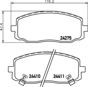 Колодки тормозные дисковые передние Hyundai i10/Kia Picanto 1.0, 1.1 (07-) (NP6024) NISSHINBO np6024 nisshinbo