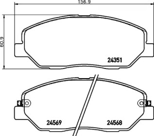 Колодки тормозные дисковые передние Hyundai Santa Fe 2.0, 2.2 (12-) (NP6030) NISSHINBO np6030 nisshinbo