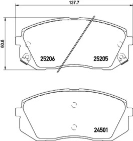 Колодки тормозные дисковые передние Hyundai i40, ix35 1.6, 1.7, 2.0 (11-)/Kia Sportage 2.0, 2.7 (04-) (NP6034) NISSHINBO np6034 nisshinbo