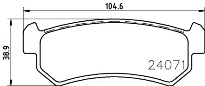 Колодки тормозные дисковые задние Daewoo Nubira/Chevrolet Lachetti 1.6, 1.8 (03-) (NP6045) NISSHINBO np6045 nisshinbo