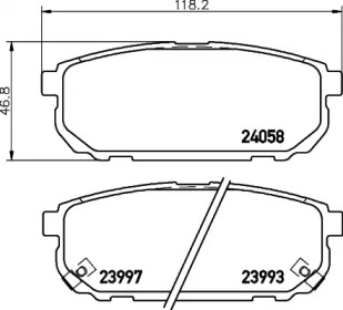 Колодки тормозные дисковые задние Kia Sorento (02-11) (NP6052) NISSHINBO np6052 nisshinbo