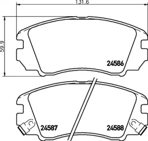 Колодки тормозные дисковые передние Hyundai Sonata, Tucson/Kia Sportage 2.8 (04-) (NP6090) NISSHINBO np6090 nisshinbo