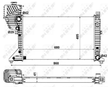 Радіатор двигуна DB Sprinter 00-06 55349a nrf