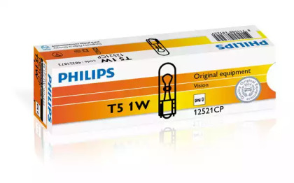 Автолампа WBT5 12V 1W W2X4,6d 12521cp philips